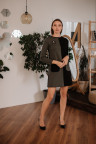 Платье П 762 (черный + хаки)